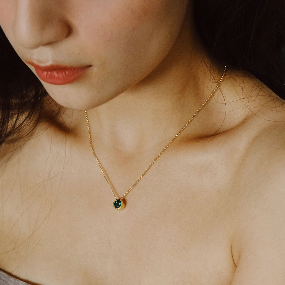 Stainless Steel 12 Birthstones - Birth Flower Necklace ulasan dan harga