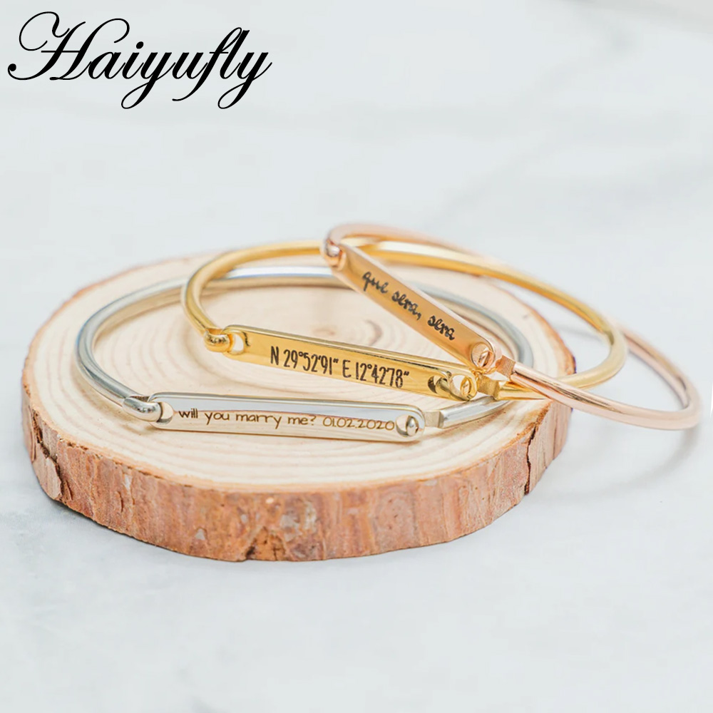 Haiyufly Engrave Name Horsesho - Coordinates Bracelet ulasan dan harga