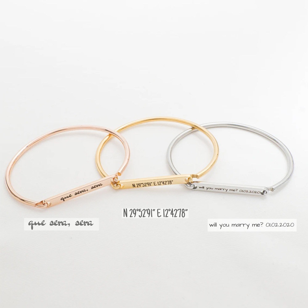 Haiyufly Engrave Name Horsesho - Coordinates Bracelet ulasan dan harga