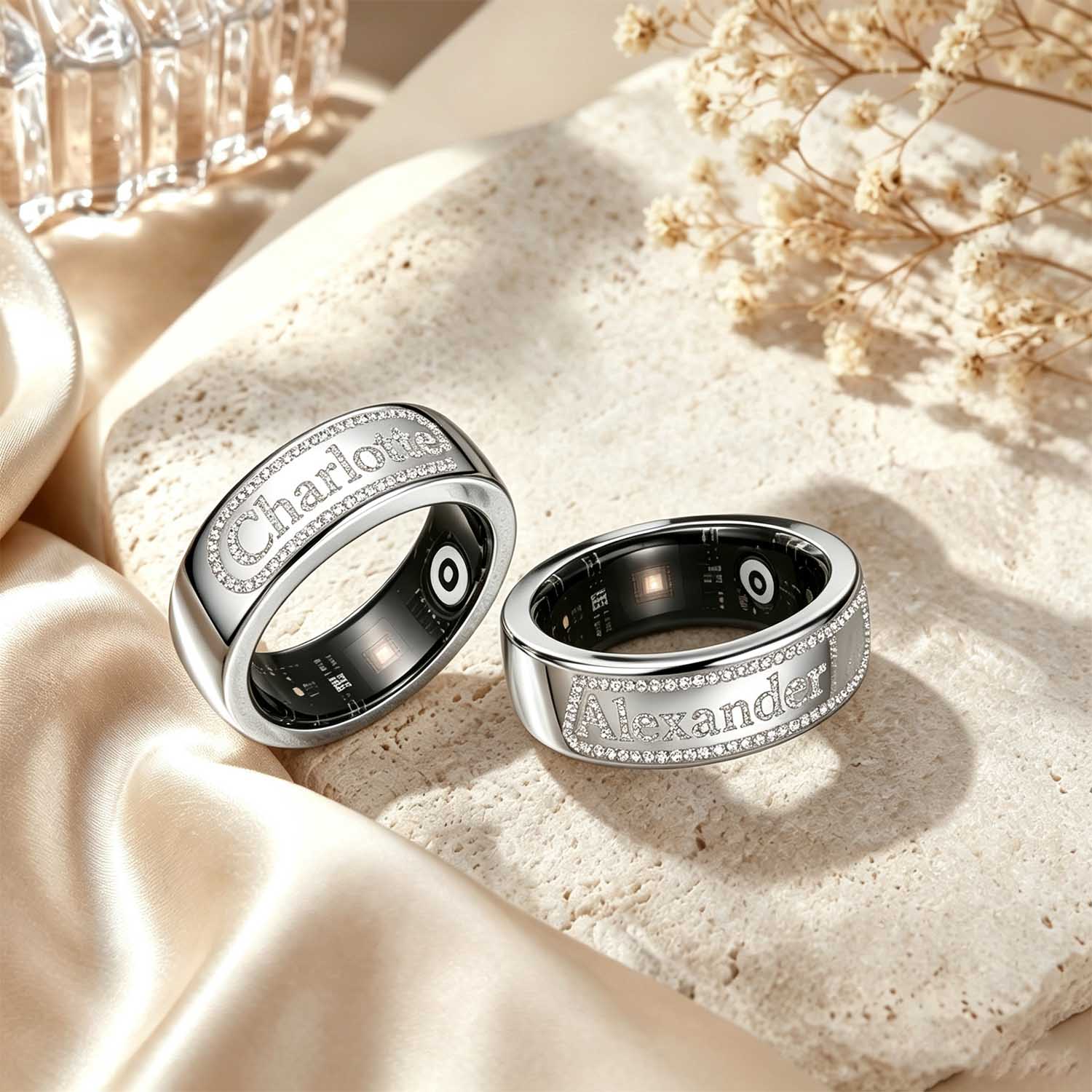 Qitian Custom Name Smart Ring  - Initial Ring Custom ulasan dan harga