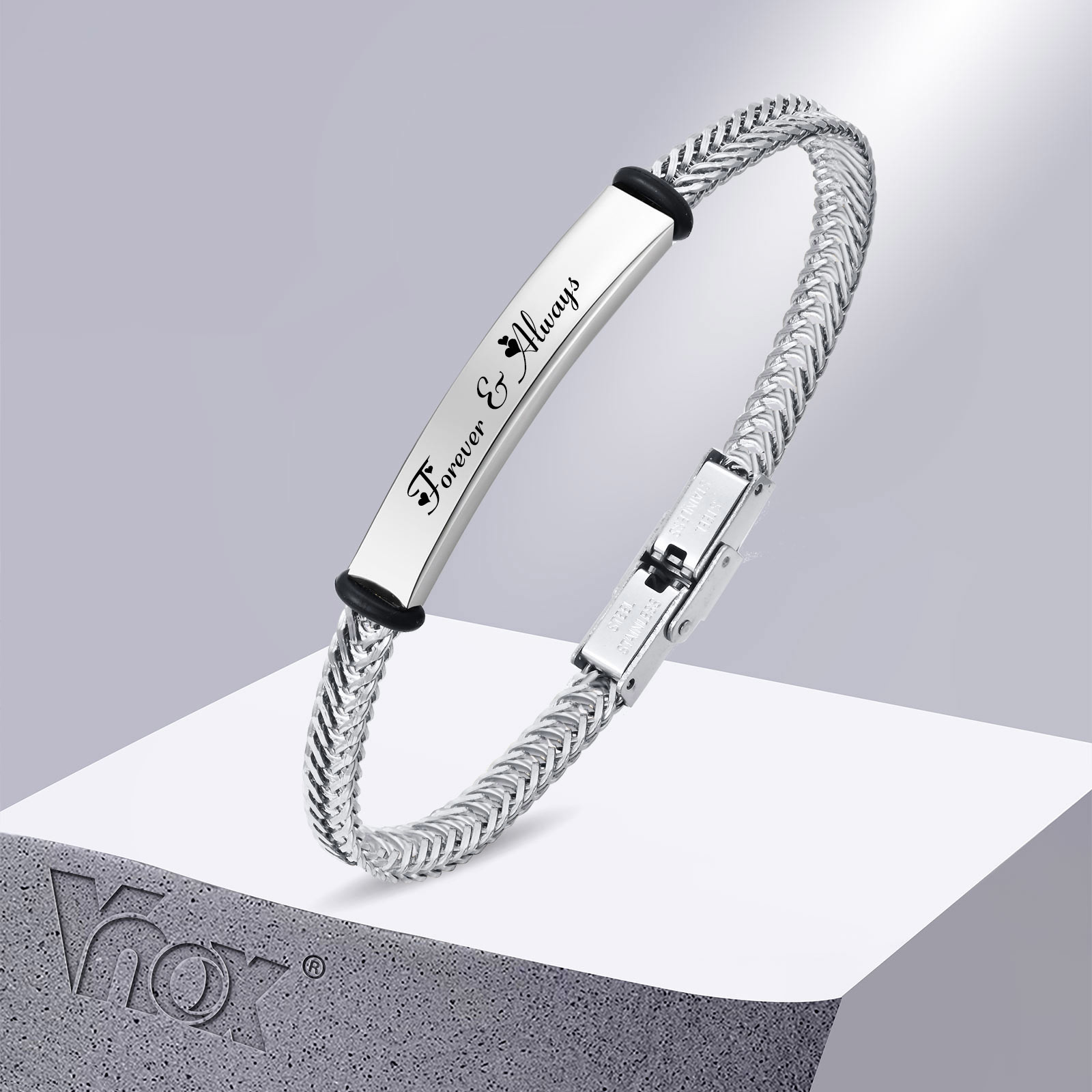 Vnox Personalized Bracelets fo - Coordinates Bracelet ulasan dan harga