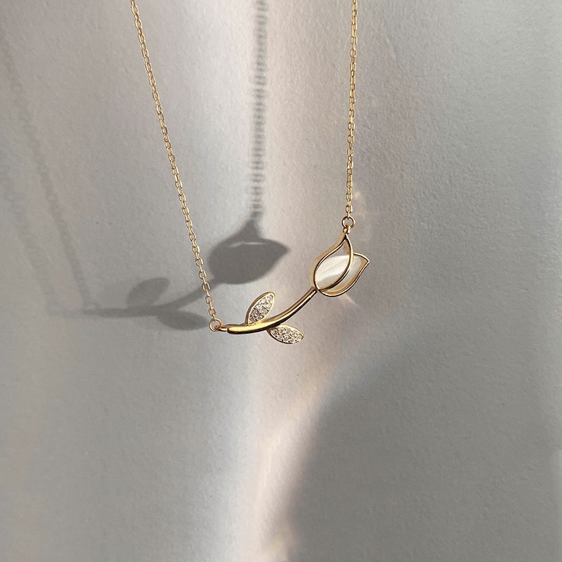 Stainless Steel Rose Tulip Cry - Birth Flower Necklace ulasan dan harga