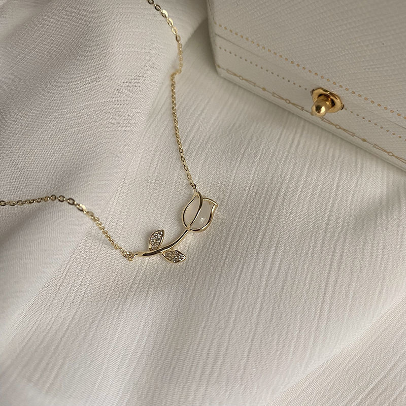 Stainless Steel Rose Tulip Cry - Birth Flower Necklace ulasan dan harga