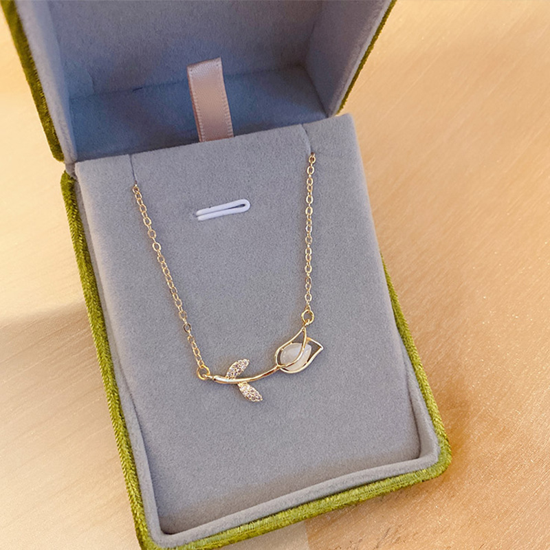 Stainless Steel Rose Tulip Cry - Birth Flower Necklace ulasan dan harga