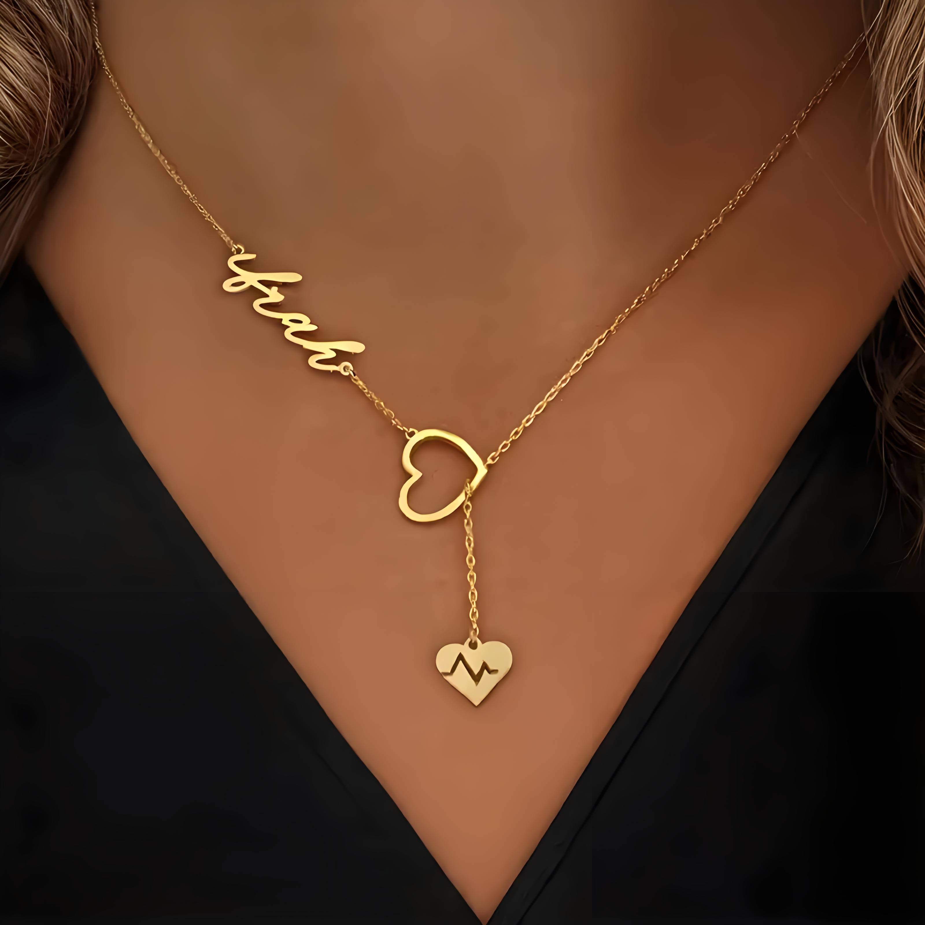 Personalized Couple Heartbeat  - Birth Flower Necklace ulasan dan harga