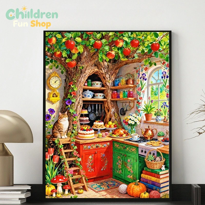 Whimsical Tree‑Hollow Kitchen  - Photo Mosaic Print ulasan dan harga
